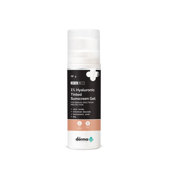 The Derma Co 1% Hyaluronic Tinted Sunscreen Gel 50g
