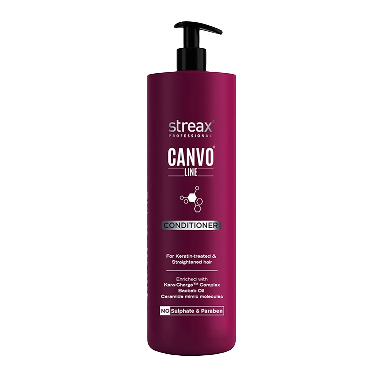 61tDF5S731L._SL1500_ Streax Professional Canvo Line Conditioner for Keratin Treated & Straightened Hair 1.5L - Image 1