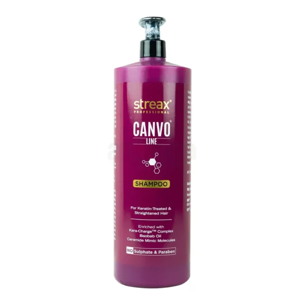 Streax Professional Canvo Line Sulphate and Paraben Free Shampoo for Keratin Treated And Straightened Hair 1.5 L