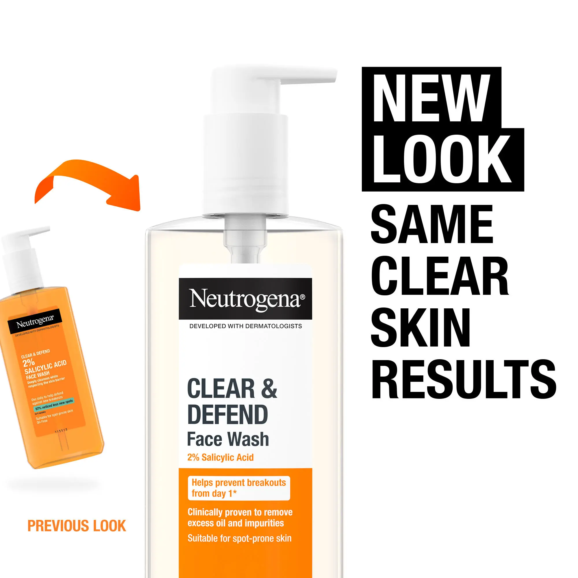 Neutrogena Clear & Defend 2% Salicylic Acid Face Wash - Image 2