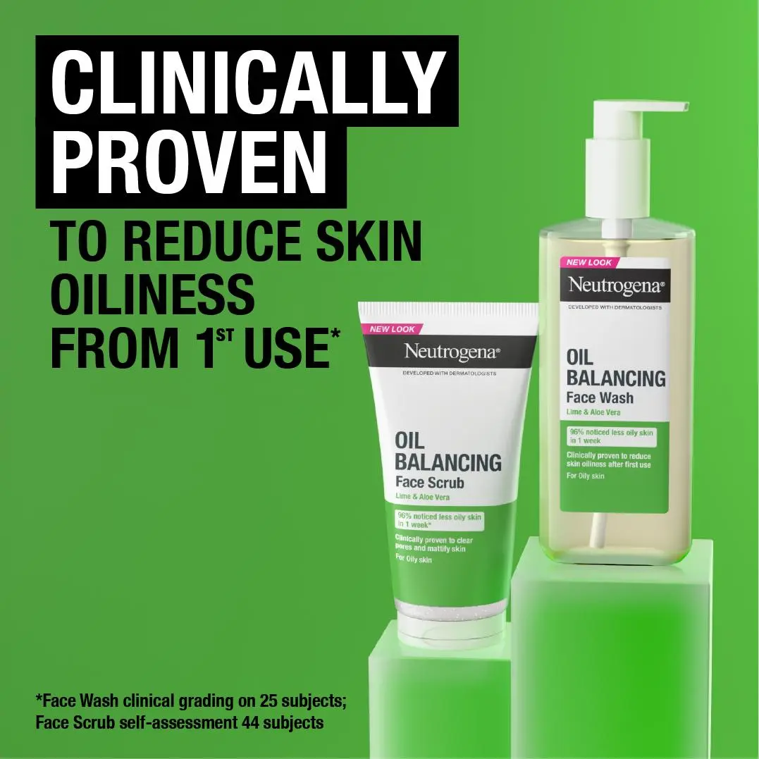 Neutrogena Oil Balancing Face Wash for Oily Skin with Lime & Aloe Vera - Image 4